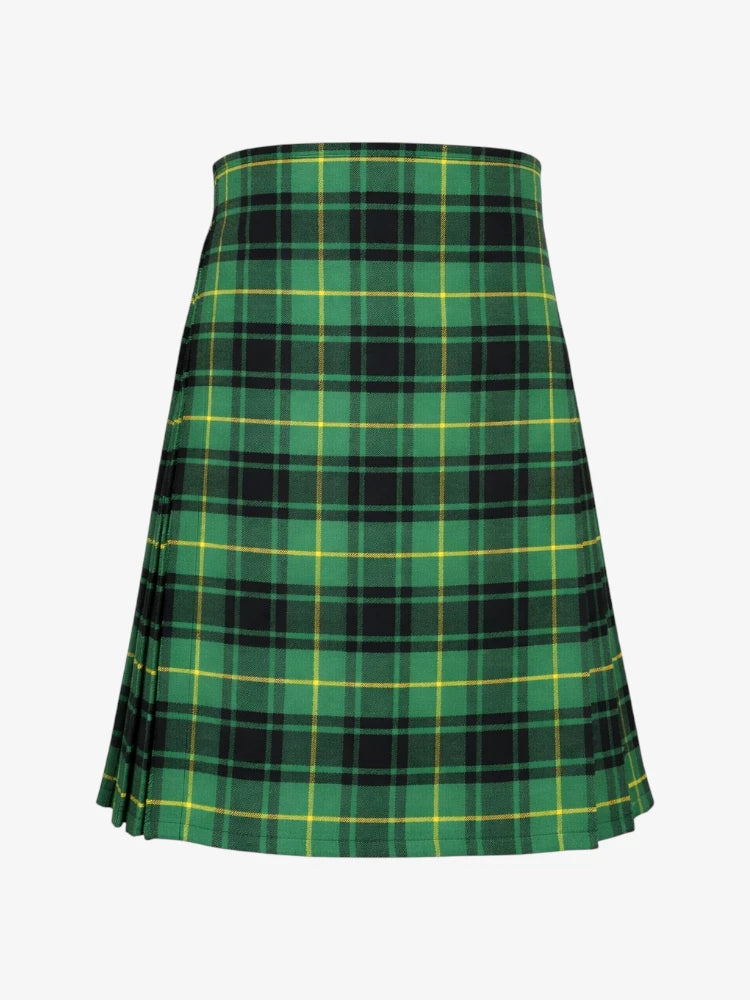 Green plaid kilt on a white background
