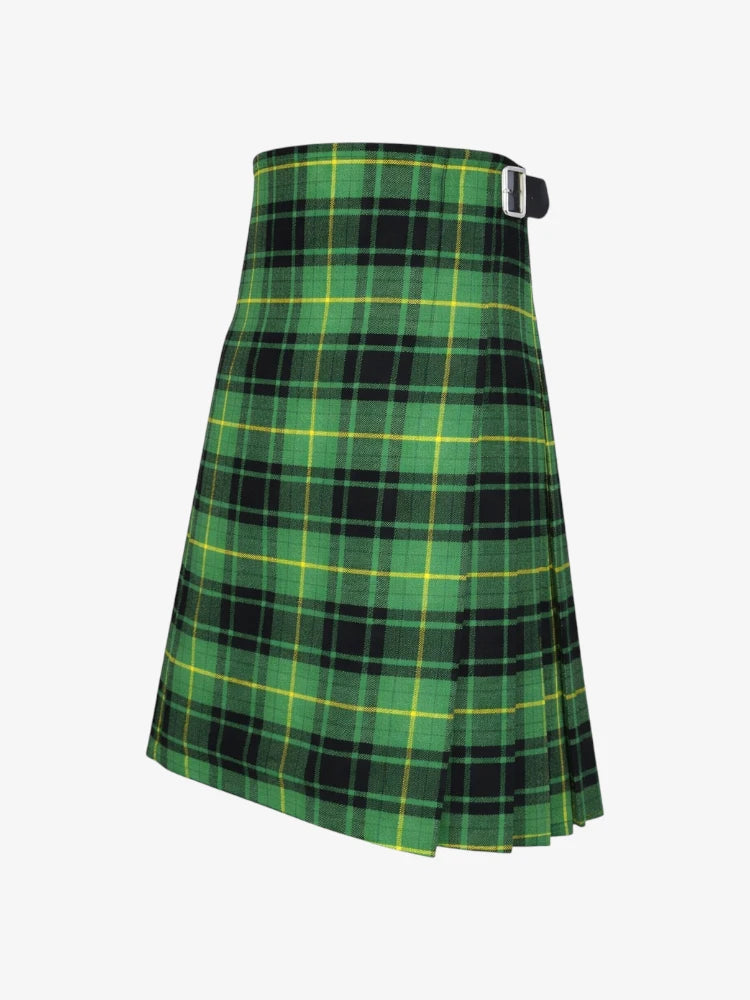 Green plaid kilt on a white background