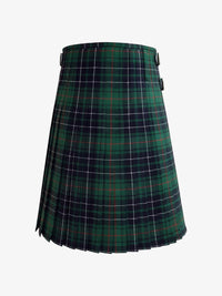 Green plaid kilt on a white background