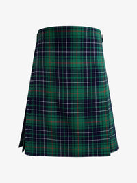 Green plaid kilt on a white background