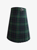 Green plaid kilt with a belt on a white background
