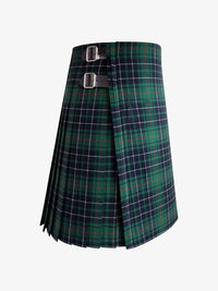 Green plaid kilt with belt on a white background