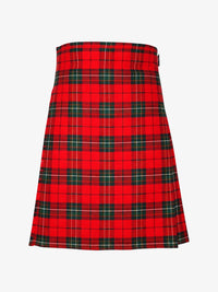 Red and green plaid kilt on a white background