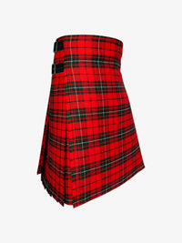 Red and black plaid kilt on a white background