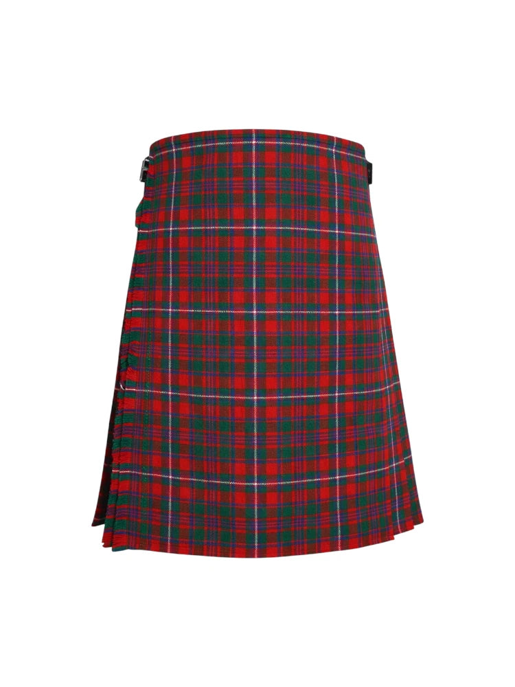 Red and green plaid kilt on a white background