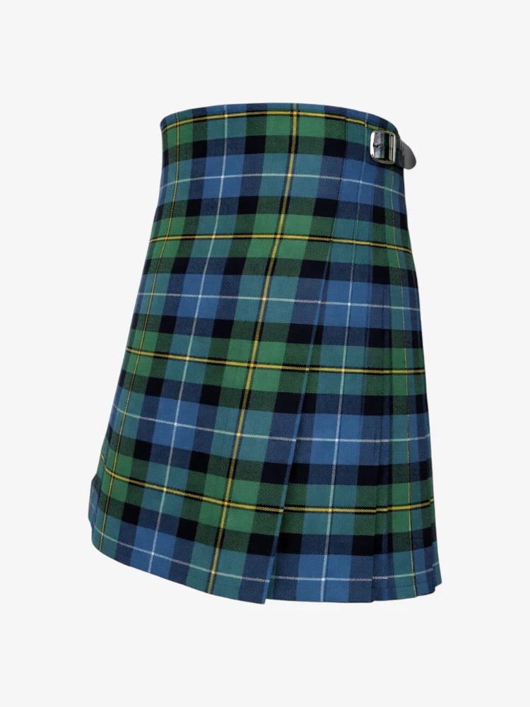 Plaid kilt with a visible belt on a white background