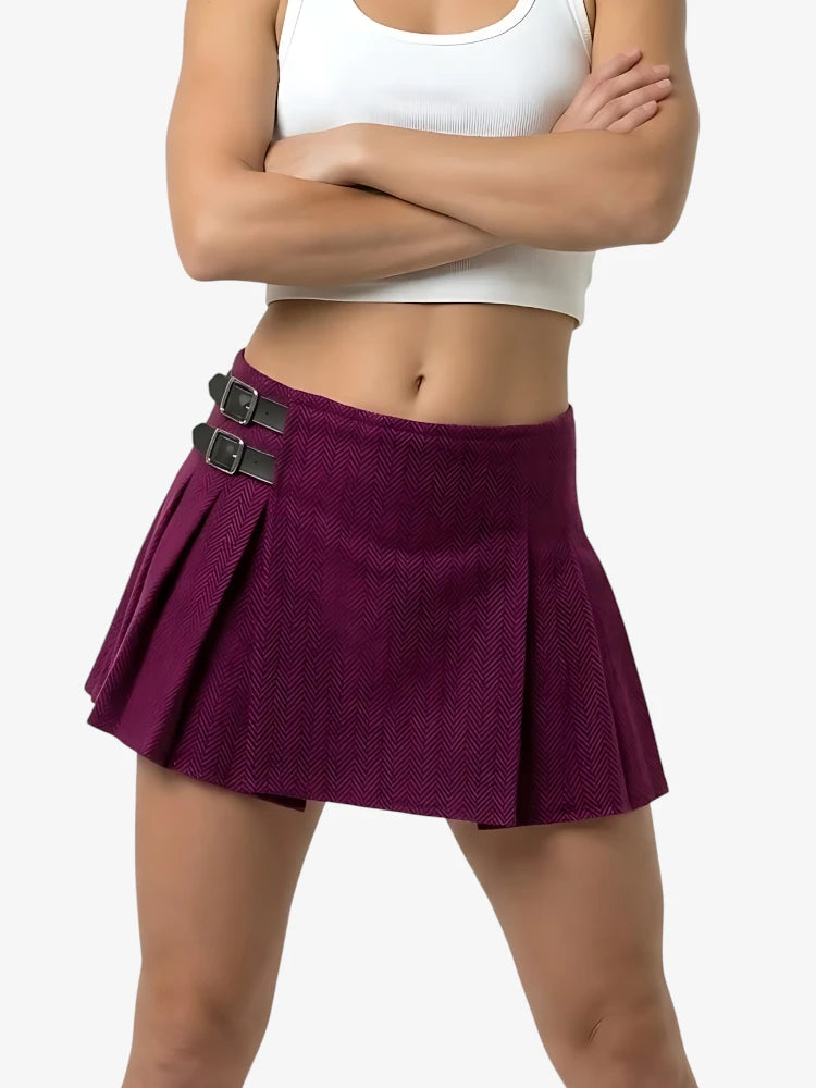 Kilt de Tweed Magenta para Mujer