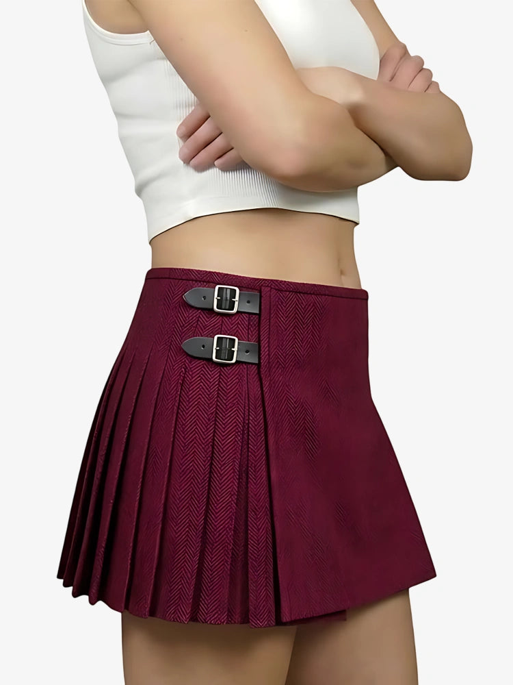 Kilt de Tweed Magenta para Mujer