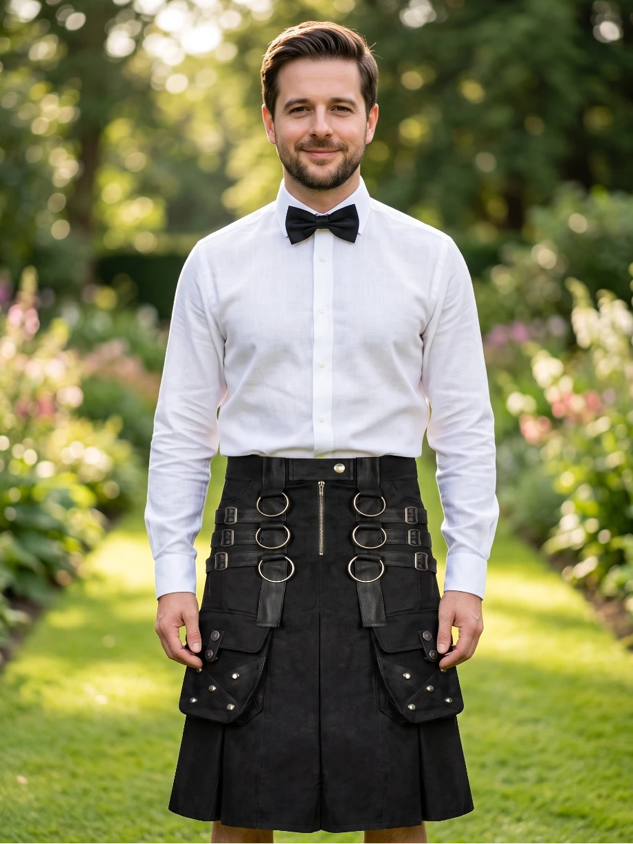 Kilt Utility Gótico Negro Hecho a Medida