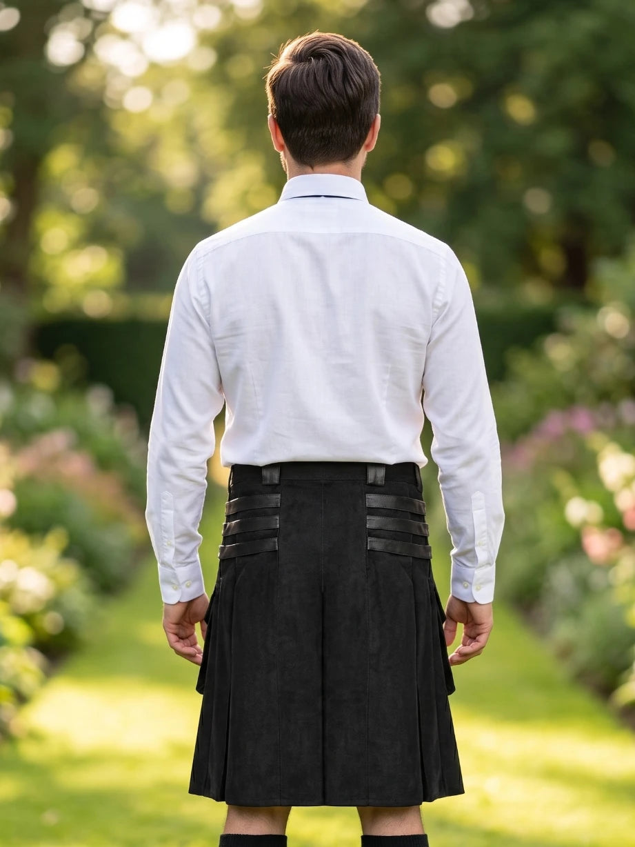 Kilt Utility Gótico Negro Hecho a Medida