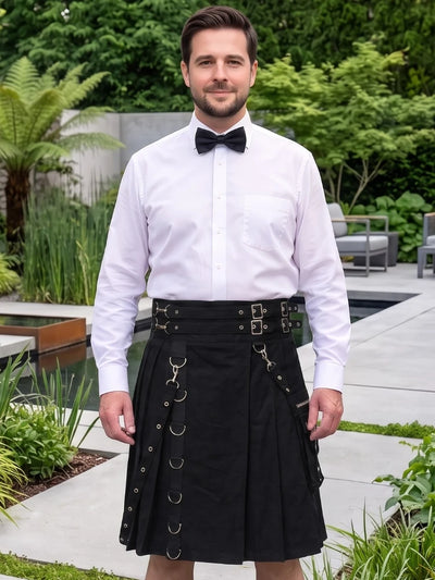 Kilt Utility Gótico Negro Hecho a Medida