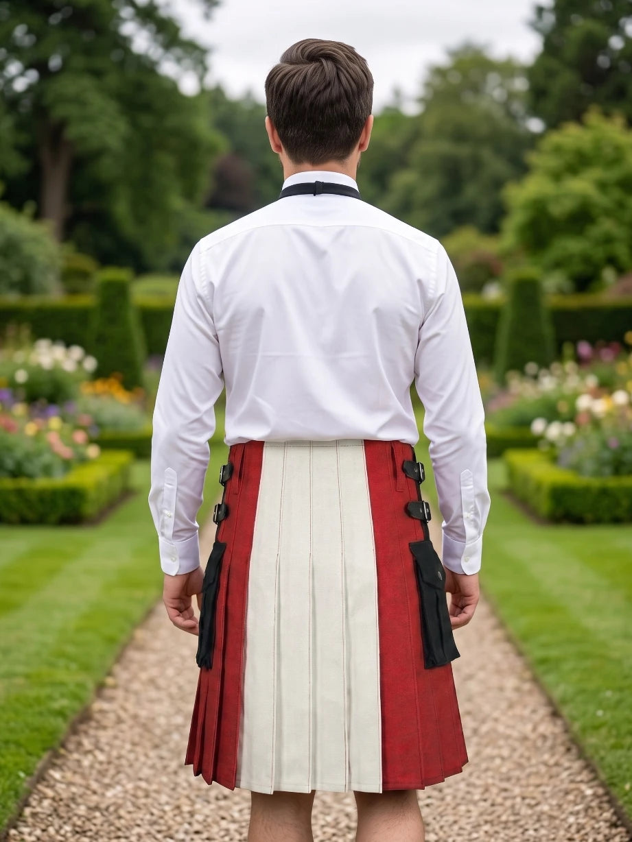 Kilt híbrido utilitario de algodón con bandera canadiense hecho a medida