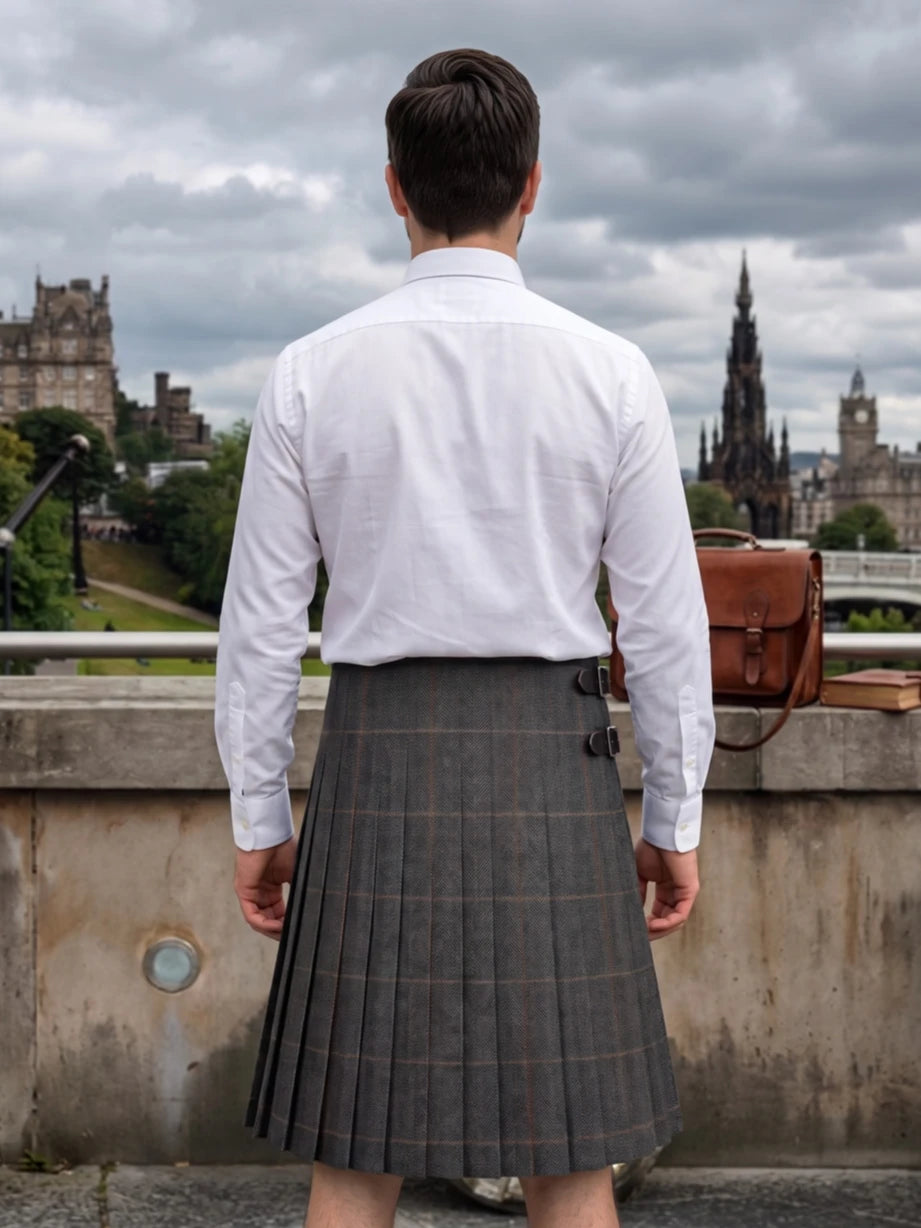 Charcoal Grey Tweed Kilt