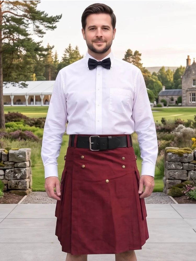 Kilt Utility Clásico Color Burdeos Hecho a Medida