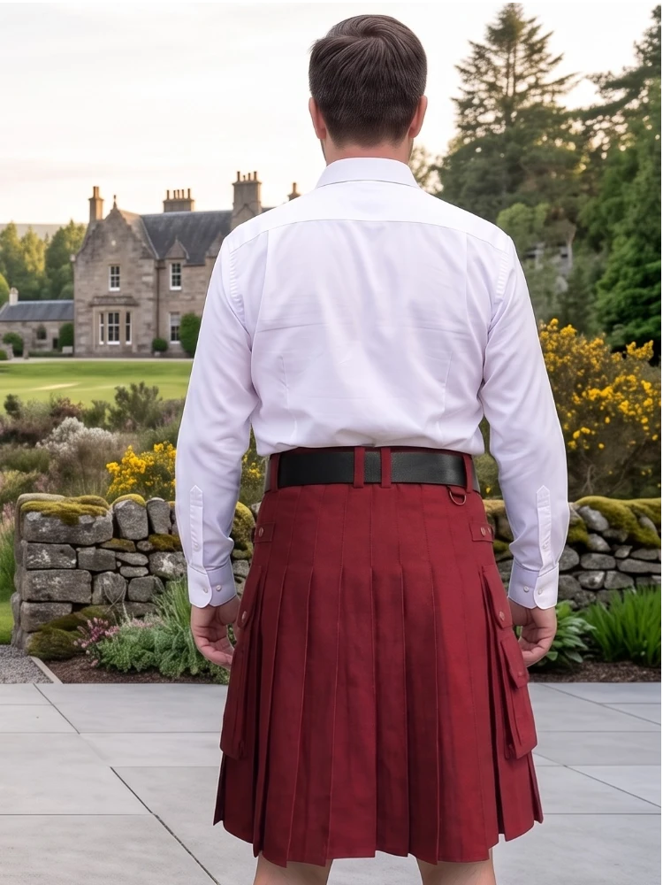 Kilt Utility Clásico Color Burdeos Hecho a Medida