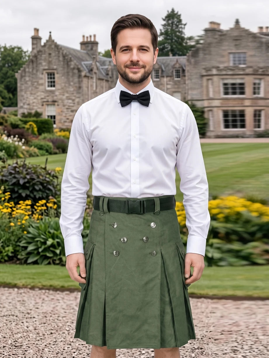 Kilt Utility Verde Oliva Hecho a Medida