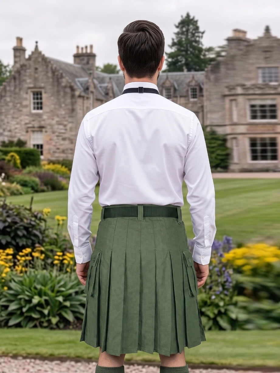 Kilt Utility Verde Oliva Hecho a Medida
