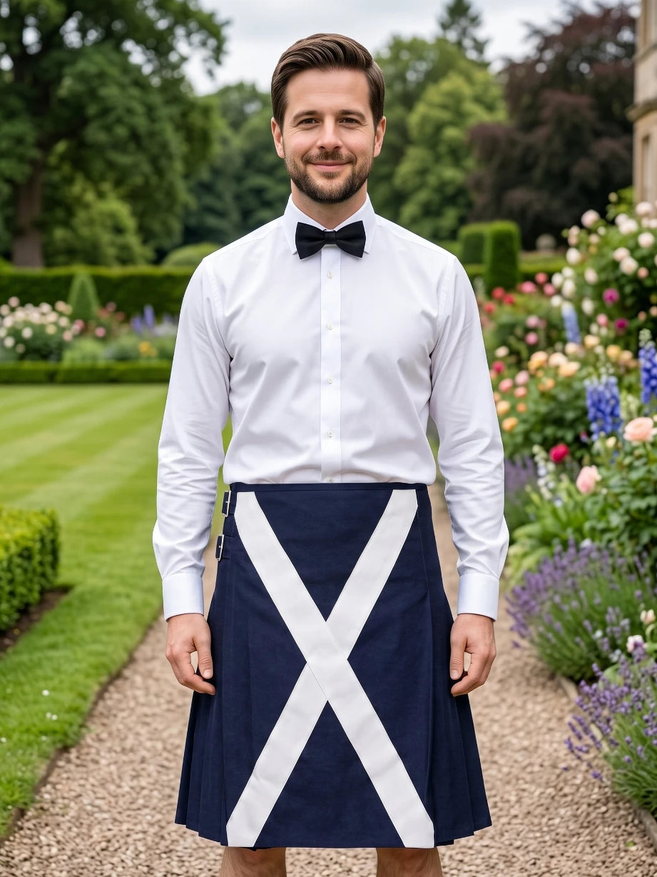 Kilt utilitario con bandera de Escocia hecho a medida
