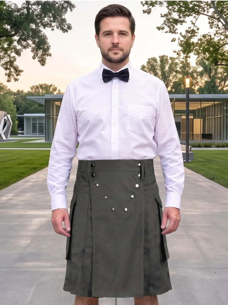 Kilt Utility Gris Oscuro Hecho a Medida
