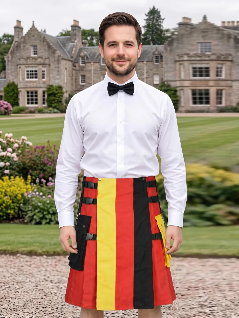 Kilt utilitario con bandera alemana hecho a medida