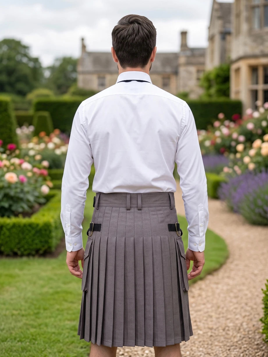 Kilt Escocés Gris Utility Hecho a Medida