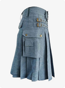 Men's Sky Blue Denim Kilt