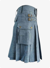 Men's Sky Blue Denim Kilt