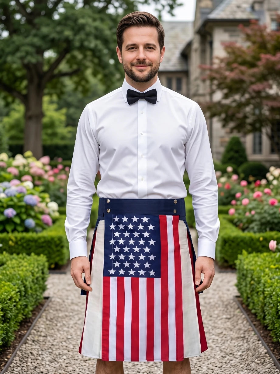 Kilt utilitario unisex con bandera de EE. UU. hecho a medida