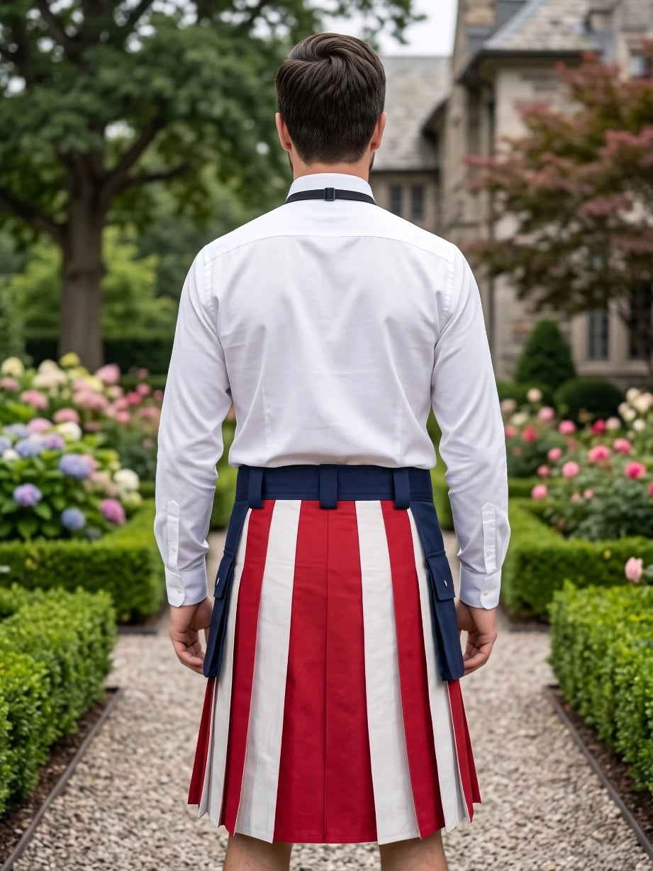 Kilt utilitario unisex con bandera de EE. UU. hecho a medida