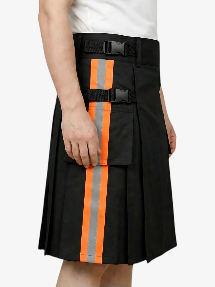 Kilt Utility Bombero Negro Moderno