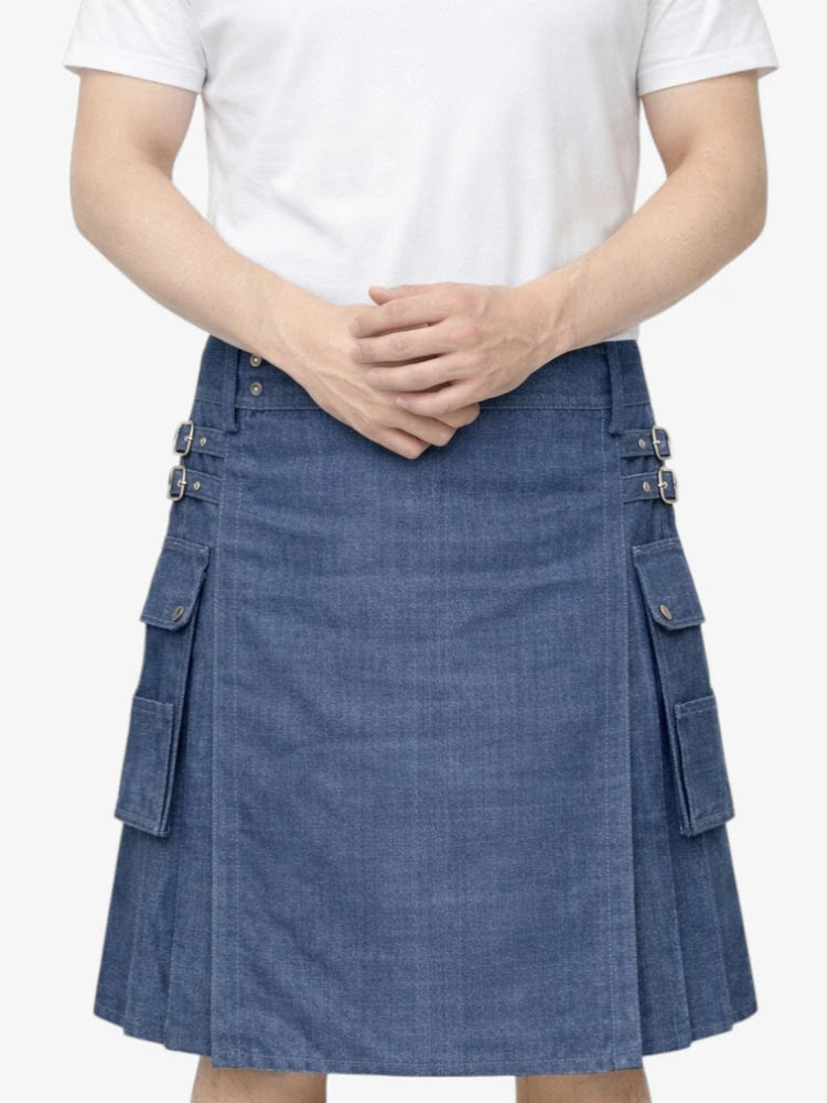 Falda Escocesa Vaquera Azul Marino Moderna