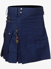 Navy Blue Women Utility Hybrid Kilt