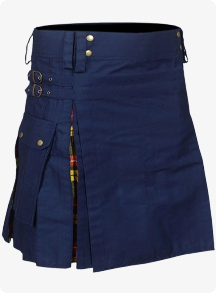Custom Made Navy Blue Women Utility Hybrid Kilt