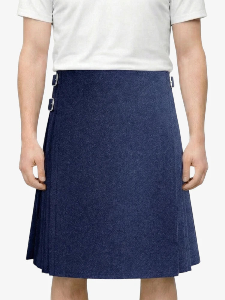 Navy Blue Wool Kilt