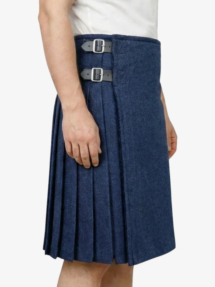Navy Blue Wool Kilt