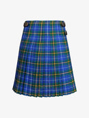Blue plaid kilt with a white background