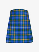 Blue plaid kilt on a white background