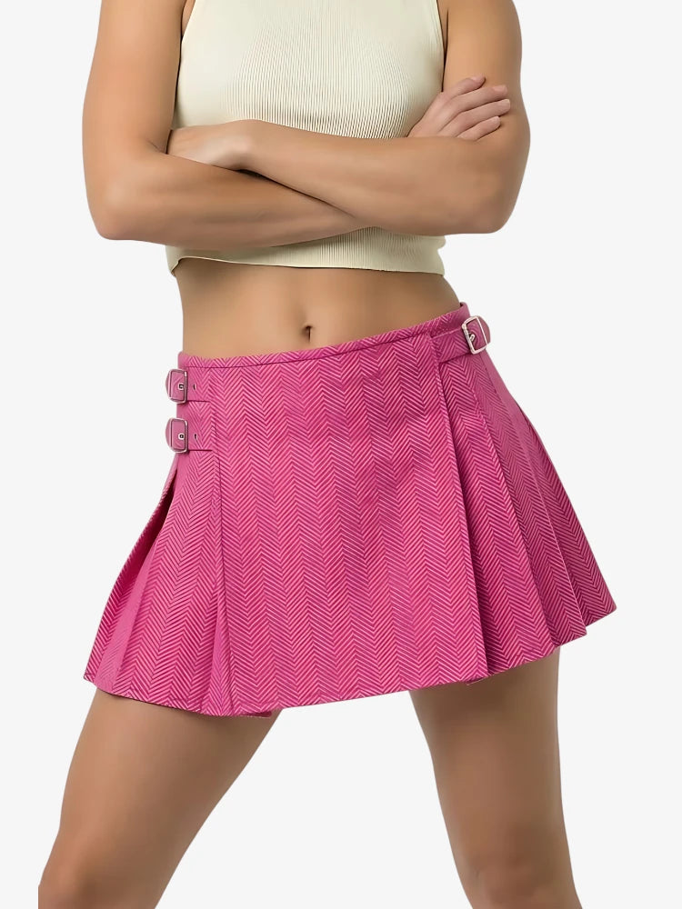 Kilt de Tweed Espiga Rosa para Mujer