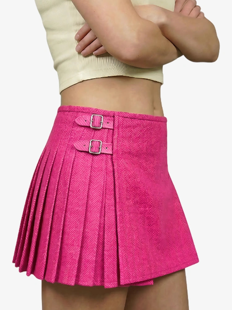 Kilt de Tweed Espiga Rosa para Mujer
