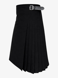 Plain Black Tartan Kilt Left Side