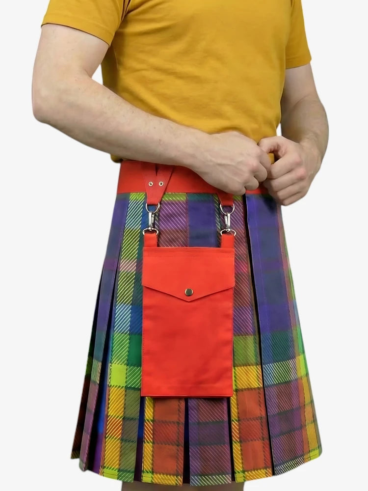Falda Escocesa Arcoíris Multicolor Premium