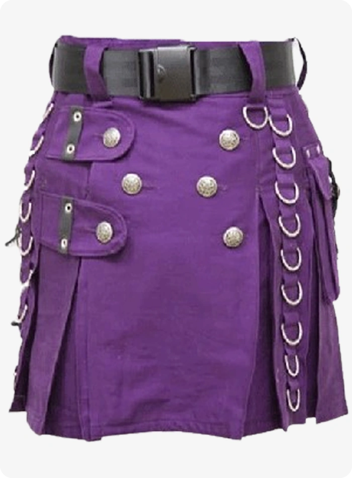 Custom Made Purple Women Mini Kilt