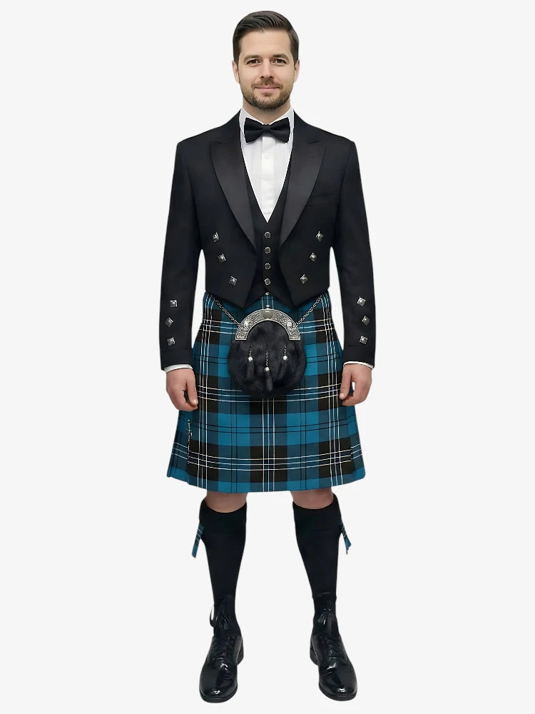 Conjunto de Kilt Prince Charlie en Tartan Ramsay Blue