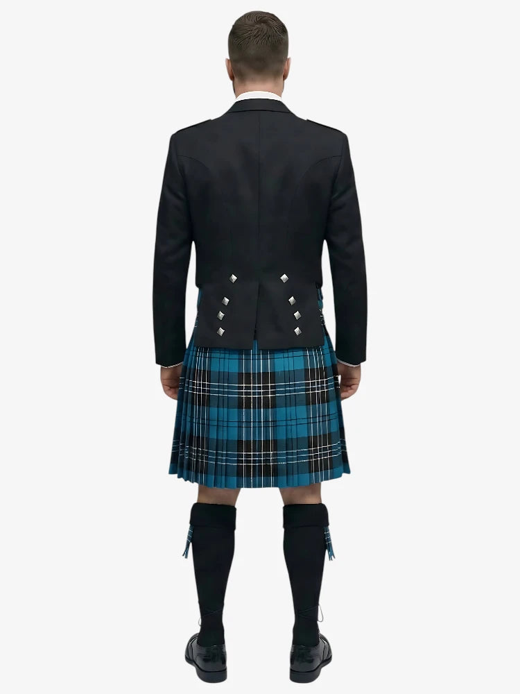 Conjunto de Kilt Prince Charlie en Tartan Ramsay Blue