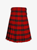 Red and black plaid kilt on a white background