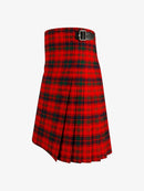 Red and black plaid kilt on a white background