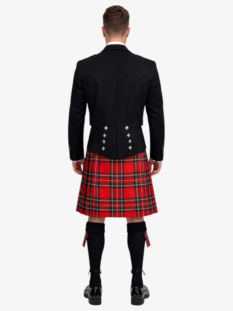 Conjunto de Kilt Prince Charlie en Tartán Royal Stewart