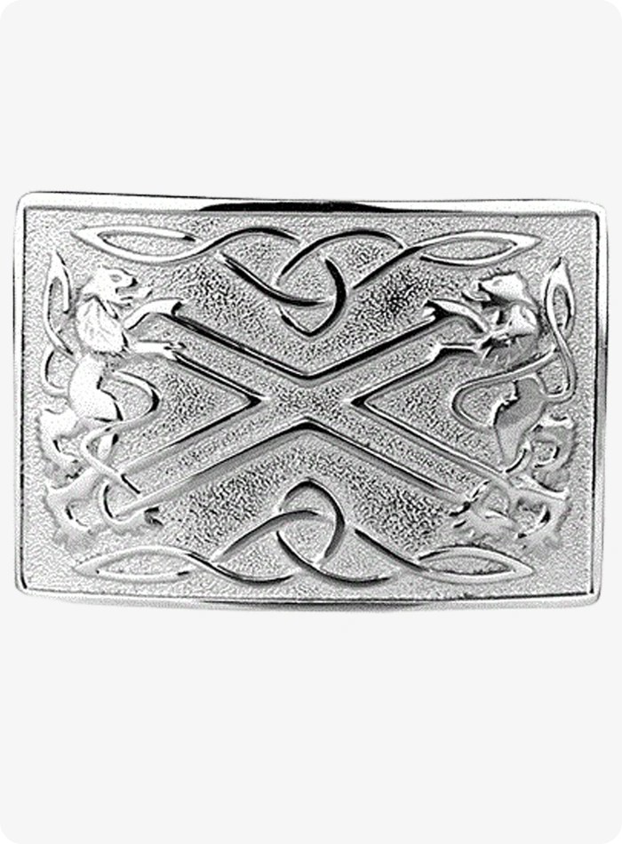 Custom Made Saltire Chrome Kilt Belt Buckle