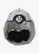 Scottish White Rabbit Fur Kilt Sporran