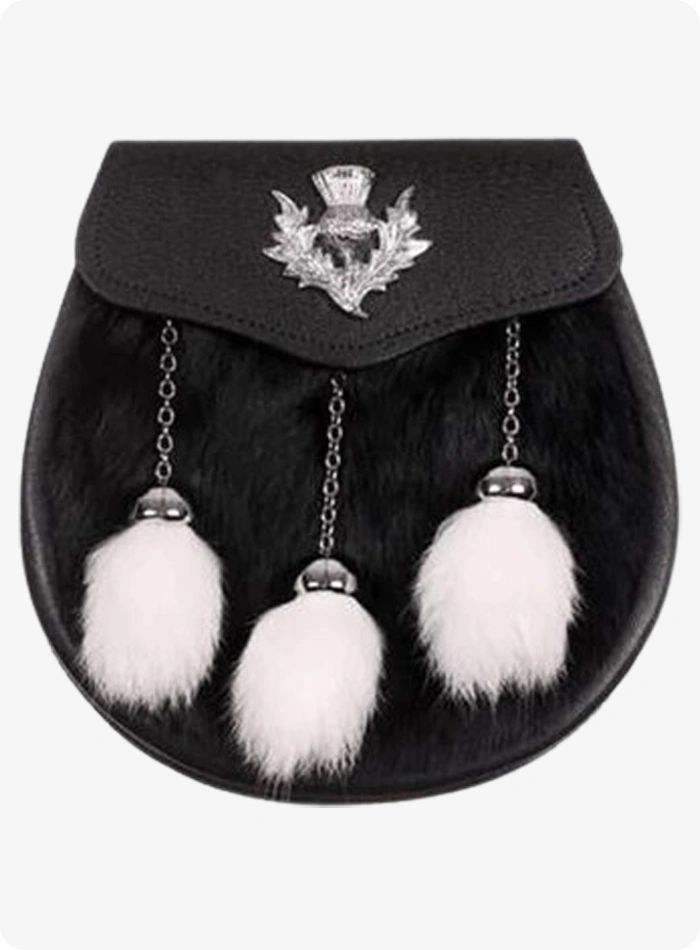 Semi Dress Gray Rabbit Fur Sporran